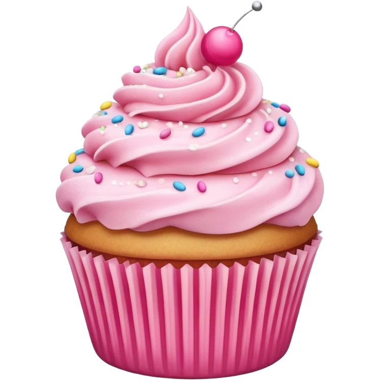 Cupcake with pink icing emoji