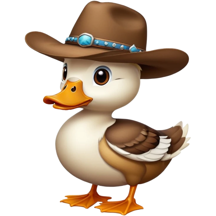 Утка в шляпе ковбоя emoji