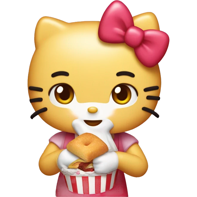 Hello kitty eating Wendy’s  emoji