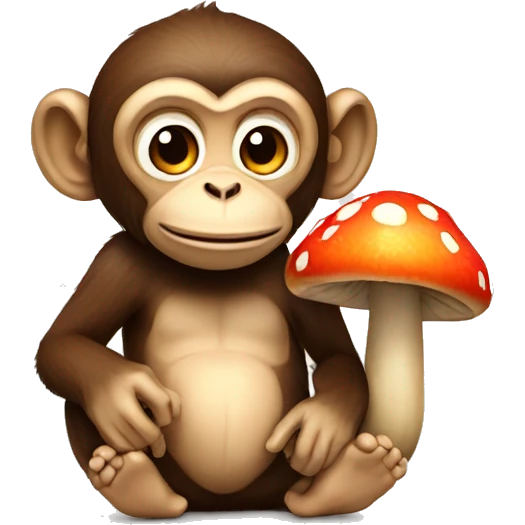 monkey with a mushroom emoji