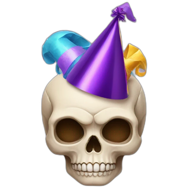 skull with party hat emoji