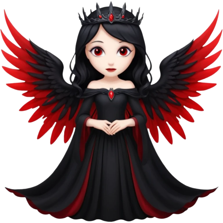 Dark fairy queen – Black gown, red eyes, wings


























 emoji