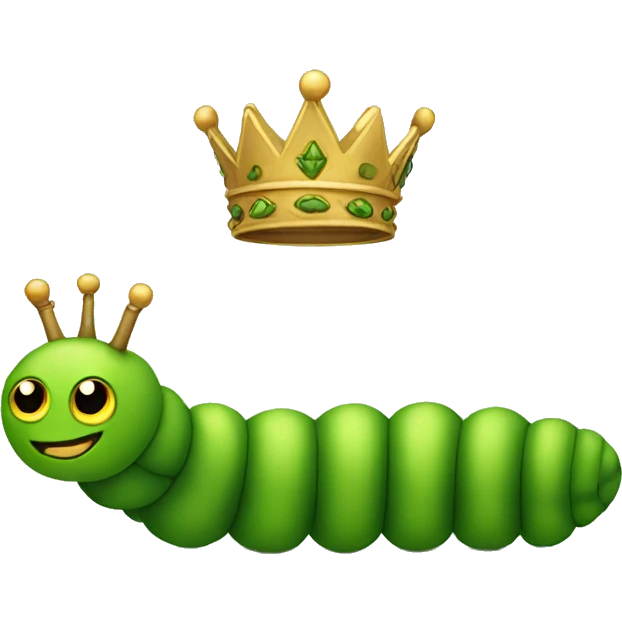 Caterpillar emoji with a crown emoji  emoji