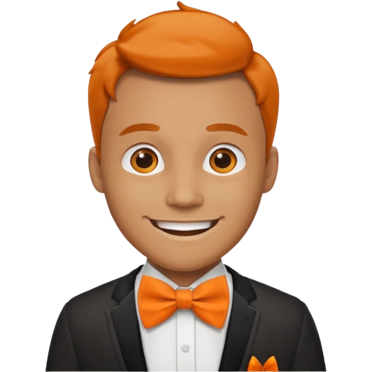 a bold man with orange bowtie emoji