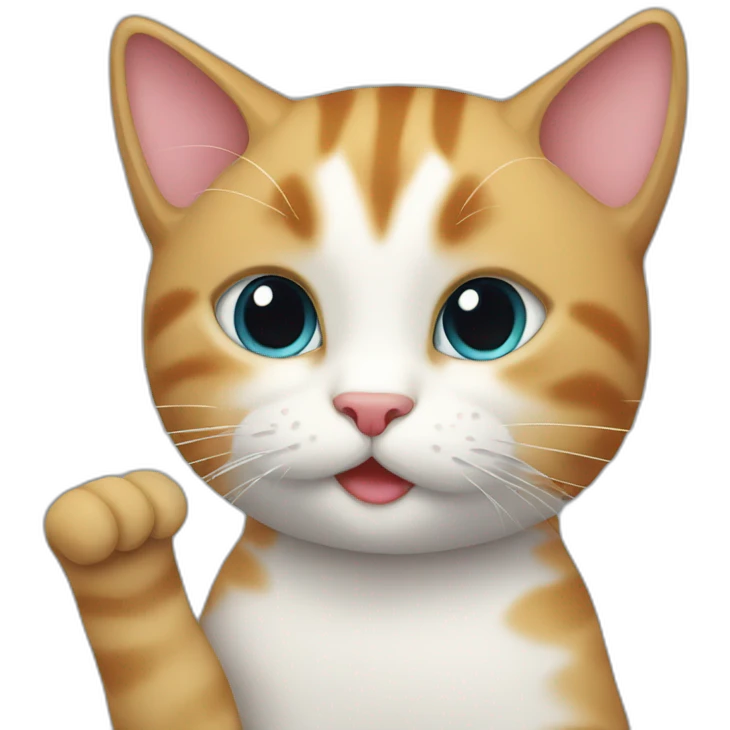 Cat with a love in his hand  emoji