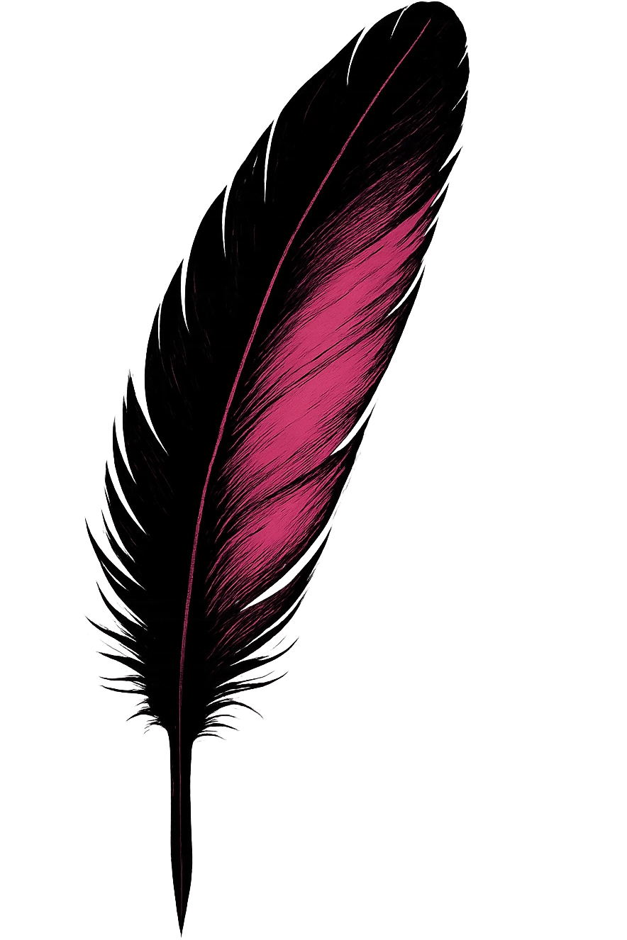 black and pink feather quill emoji