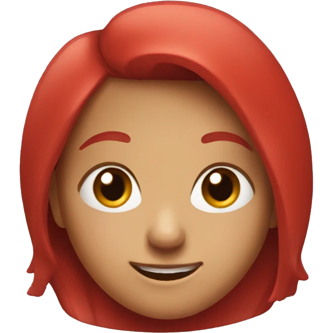 red faced girl smilling emoji