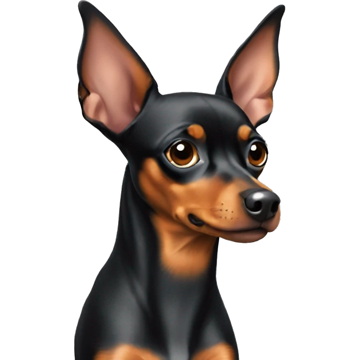 Miniature pinscher looking to the right side emoji