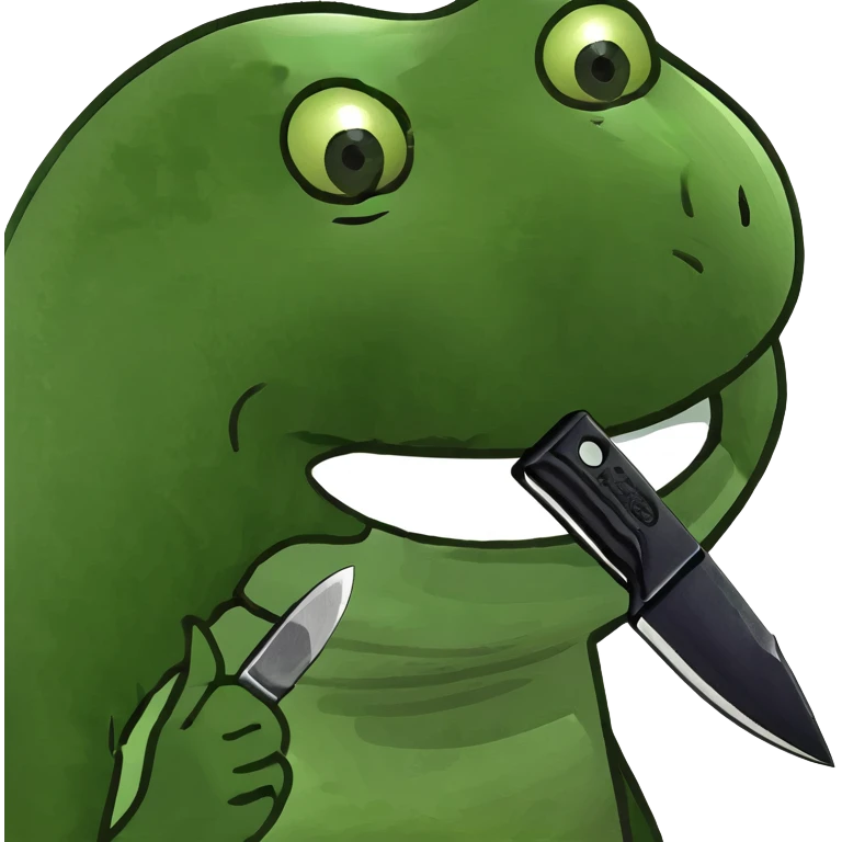 Upside down smiling emoji with a knife  emoji