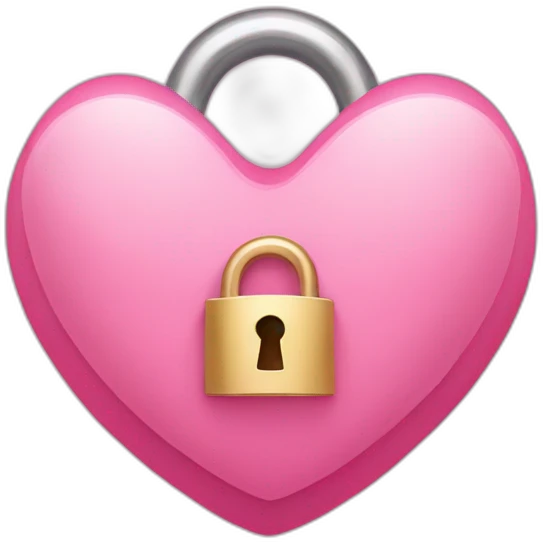 Pink Heart shaped lock emoji