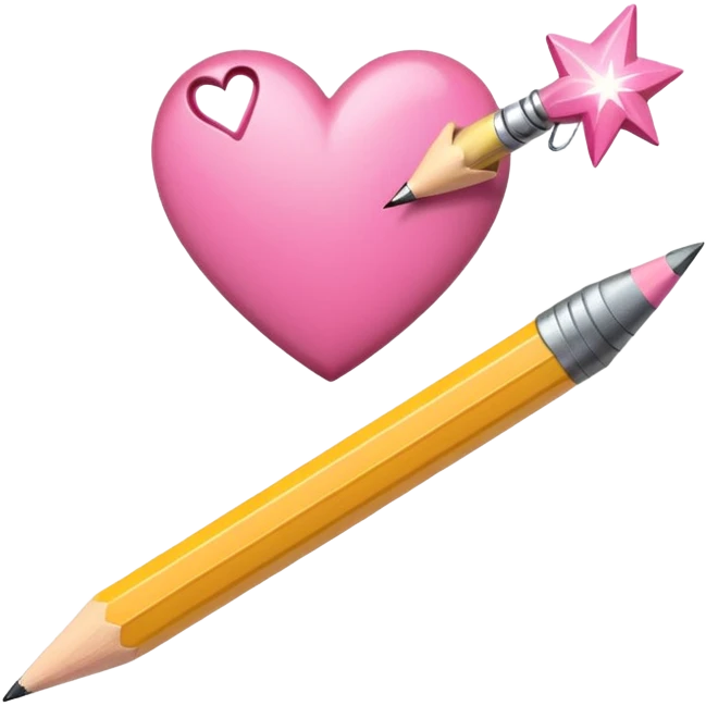 pink heart shooting star effect on end of a emoji