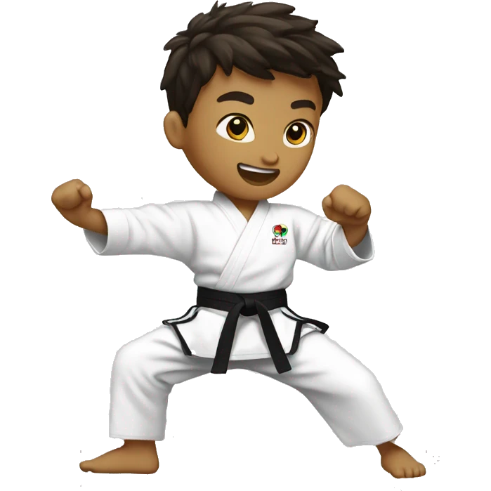 taekwondo kid kicking emoji