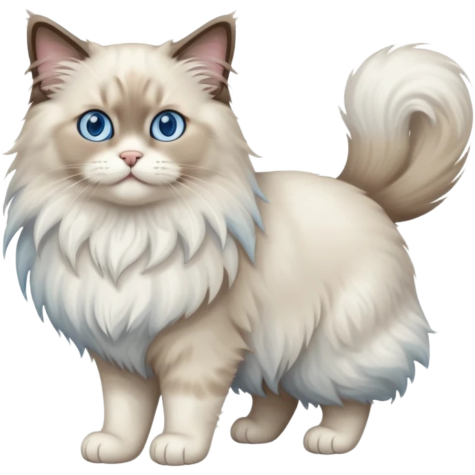 Ragdoll cat sitting full body emoji