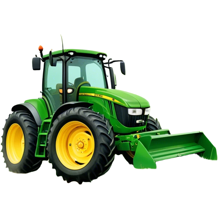Howard EHD 180 (2019) – Cinematic-realistic John Deere 6155M tractor towing a Howard EHD 180 slasher, its green and yellow frame cutting through thick overgrown paddocks. The bright orange slasher spins rapidly, clearing a wide path of grass as birds scatter into the air emoji