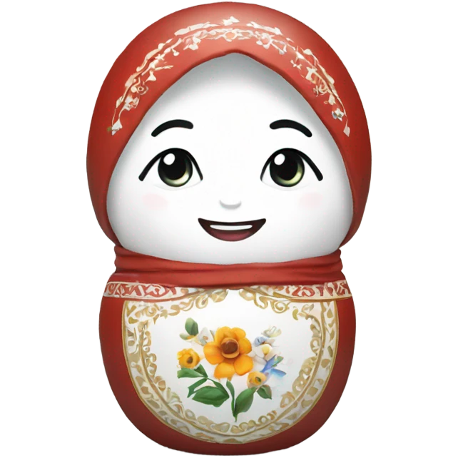 Create an emoji with white colored matrioshka-doll emoji