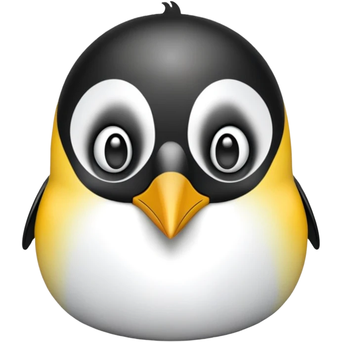 cinematic-adult-emperor-penguin-portrait-emoji,-head-tilted-playfully-and-inquisitively,-with-glossy,-pristine-plumage,-sparkling-eyes-filled-with-curiosity,-simplified-yet-irresistibly-adorable-features, black face emoji