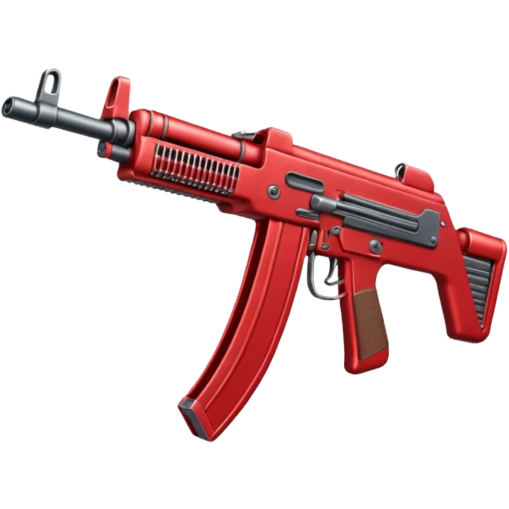 Red machine gun placed in vertical manner emoji