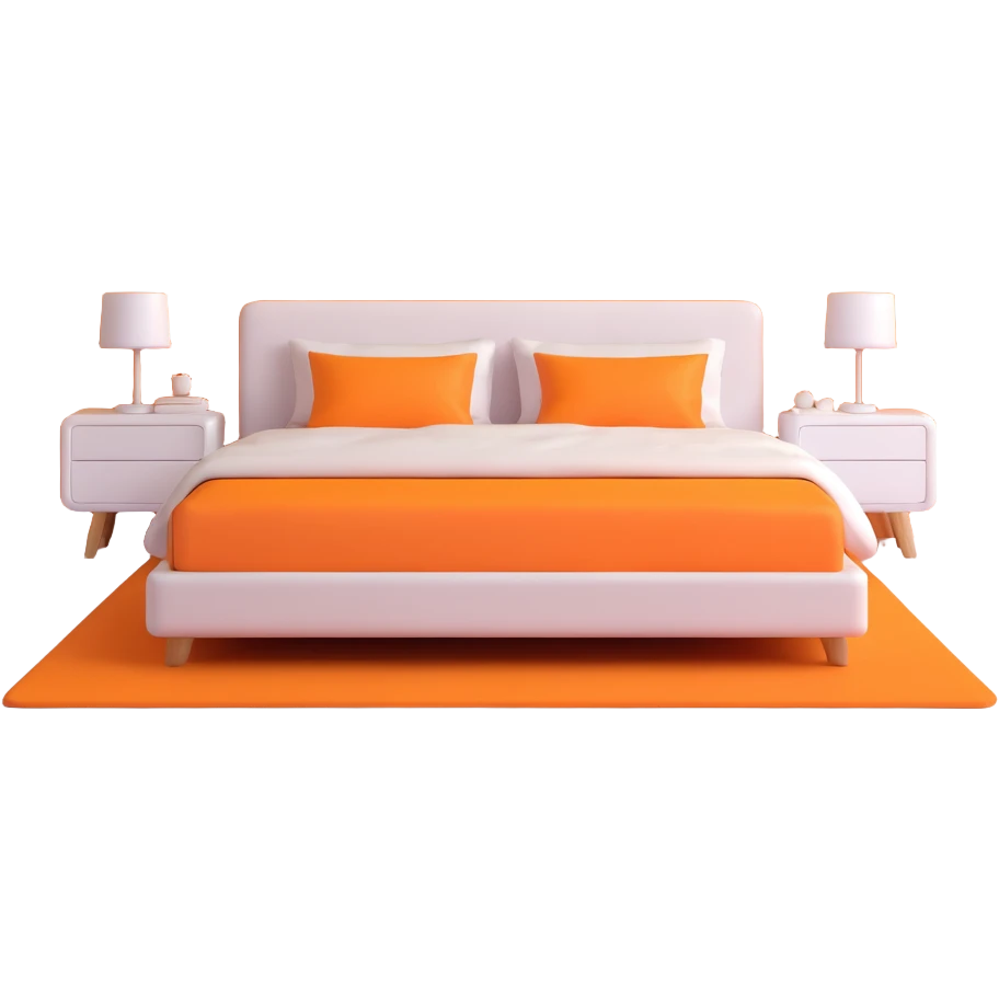 clean modern minimalist bedroom with blue color scheme, sleek furniture emoji