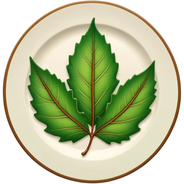 Plate with leaf emoji