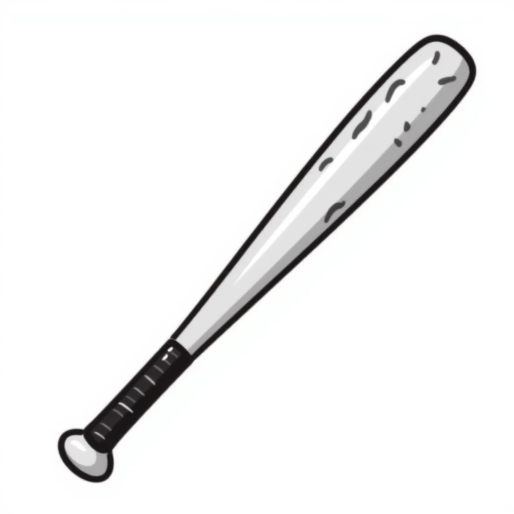 a baseball bat, hand drawn doodle style emoji