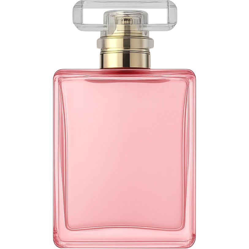 Remove the background, keep only the pink perfume bottle with no background. Make the image clean and isolated on transparent background. emoji