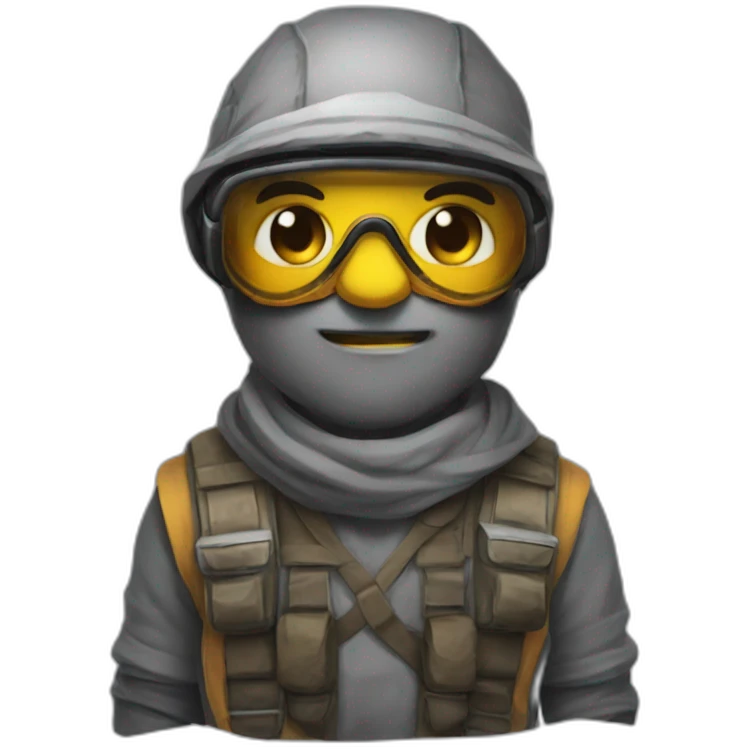 Grunt Hank from madnesscombat with gray skin and bandana and also goggles emoji
