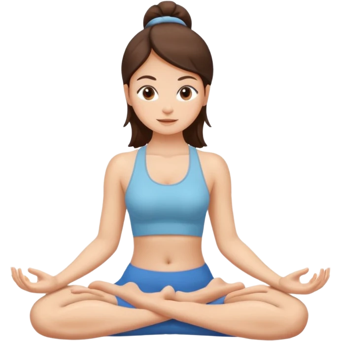 brunette girl doing yoga emoji