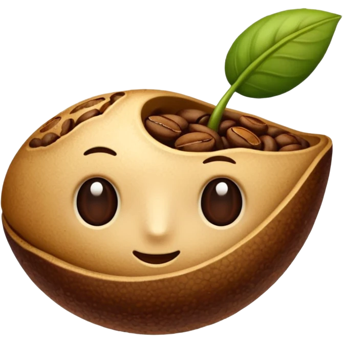 one piece of coffee seed emoji
