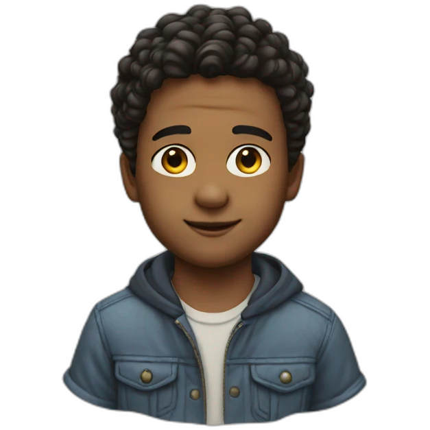 hyper realistic acter boy middle part hair outer banks emoji