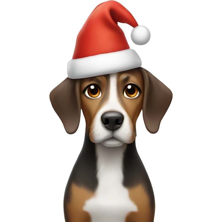 Dog wearing a christmas hat  emoji