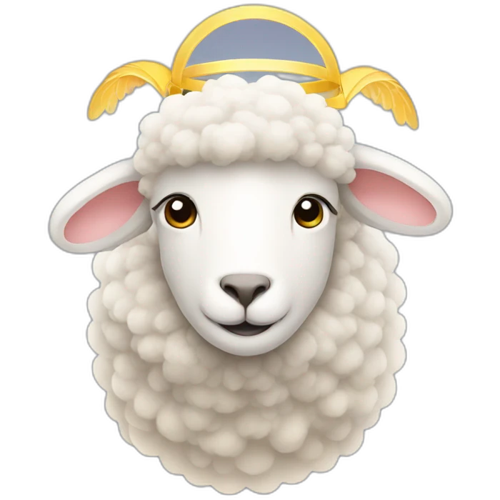 Sheep with an Angel halo  emoji