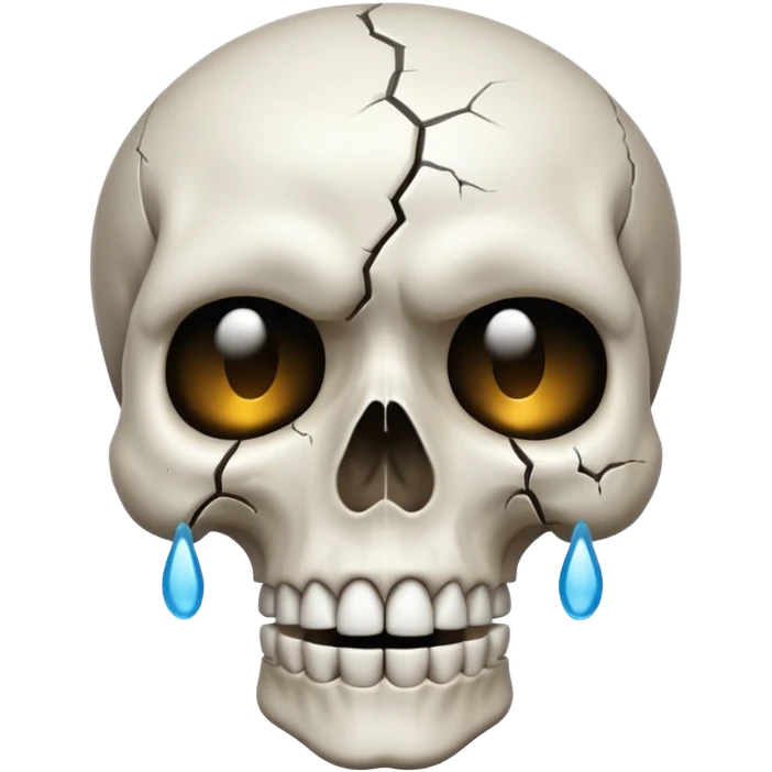 A skull crying emoji