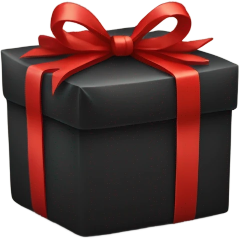black present with red bow on the side emoji