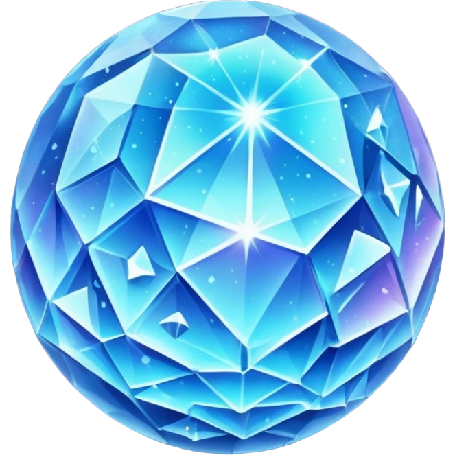 blue planet, Crystal Planet, surface covered in glowing crystals emoji