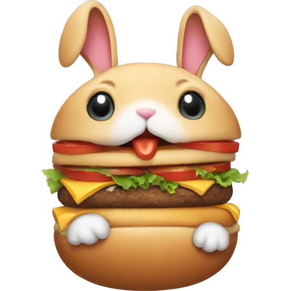 little bunny eat an hamburger  emoji