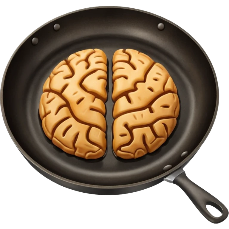 Brain in a frying pan emoji