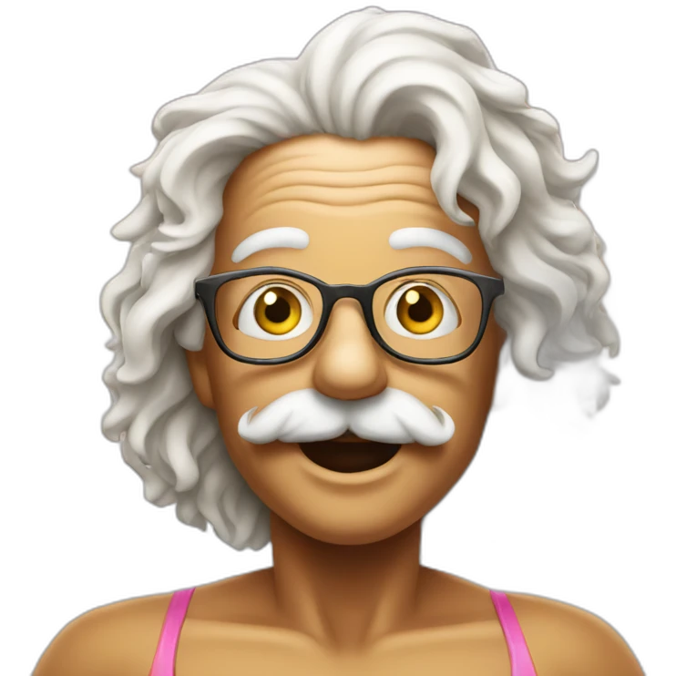 Einstein in bikini on the beach emoji