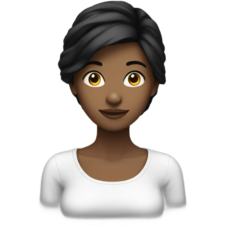 young woman , white with black hair emoji