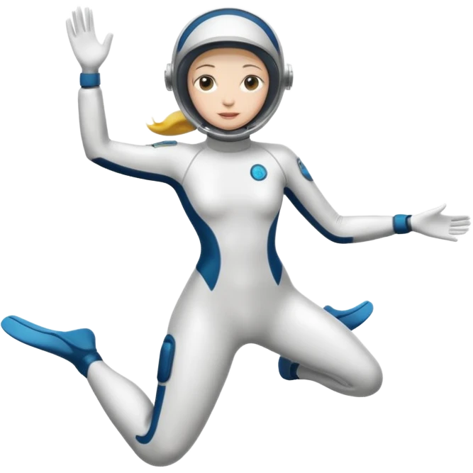 woman diver full body white diver suit
 emoji