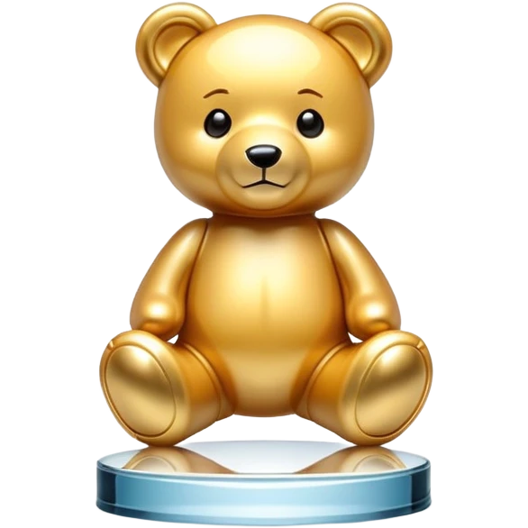 Golden teddy bear on glass award emoji