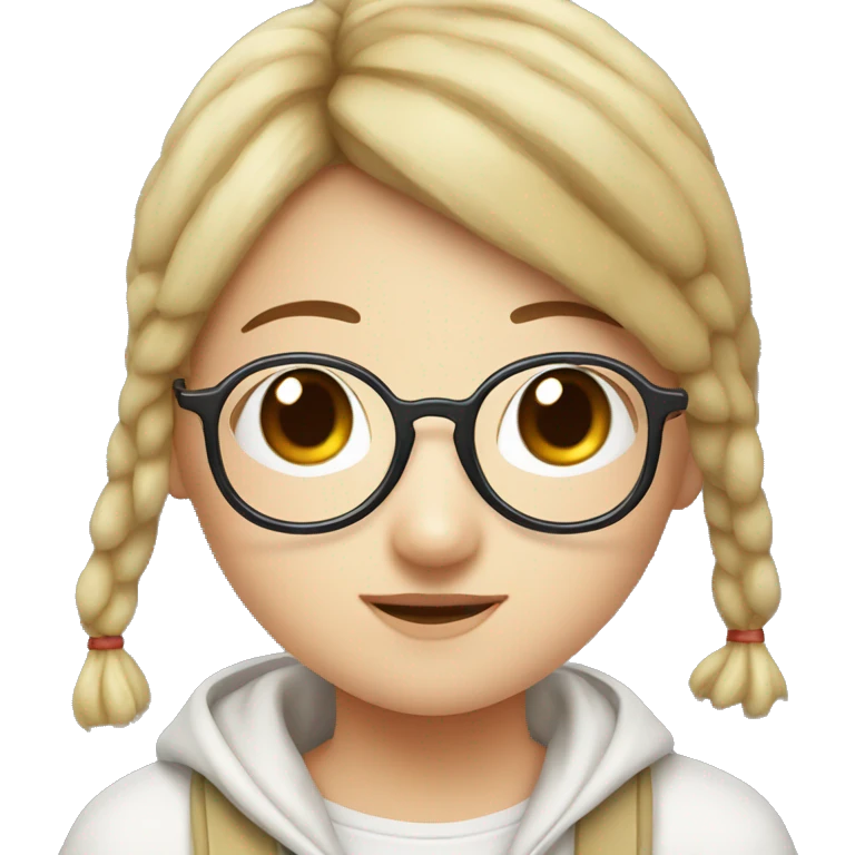 rice ball with cute glasses girl  emoji