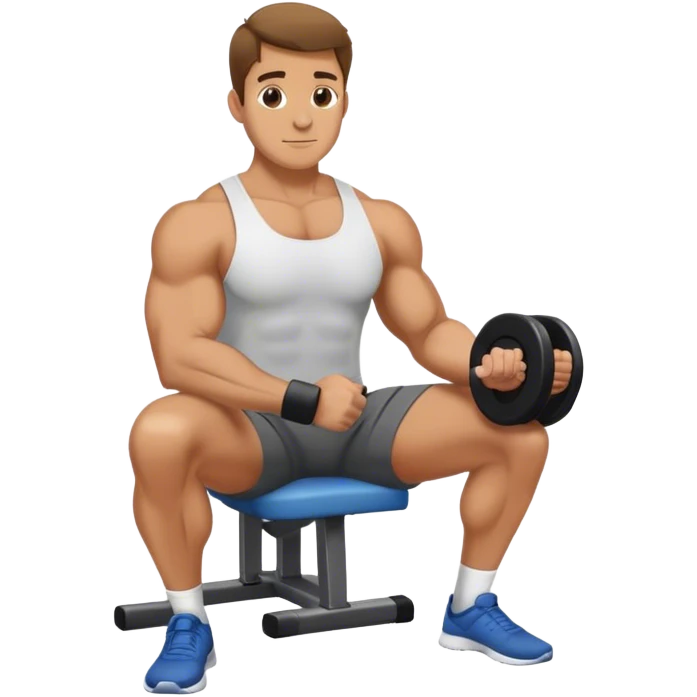 man seated weighted wrist curl emoji