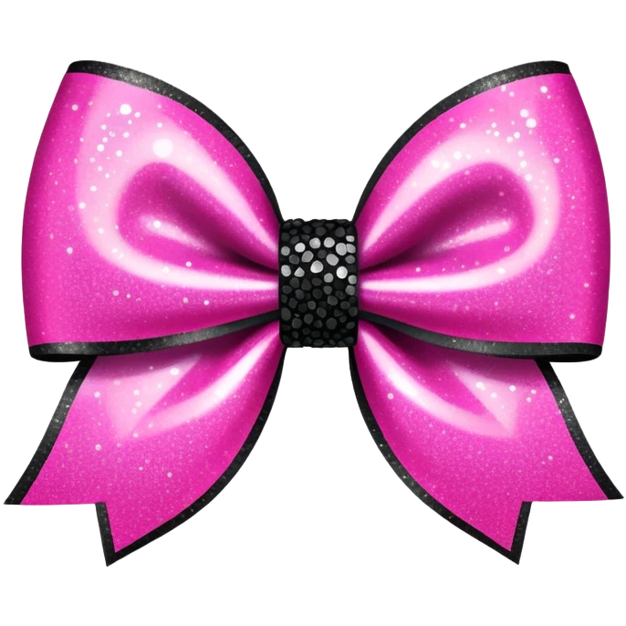 hot pink and black glitter bow emoji