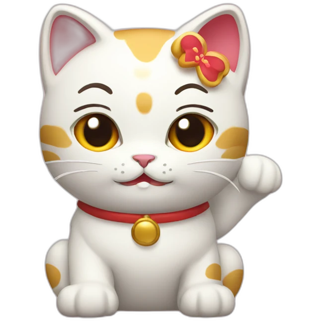 Lucky cat Japanese emoji