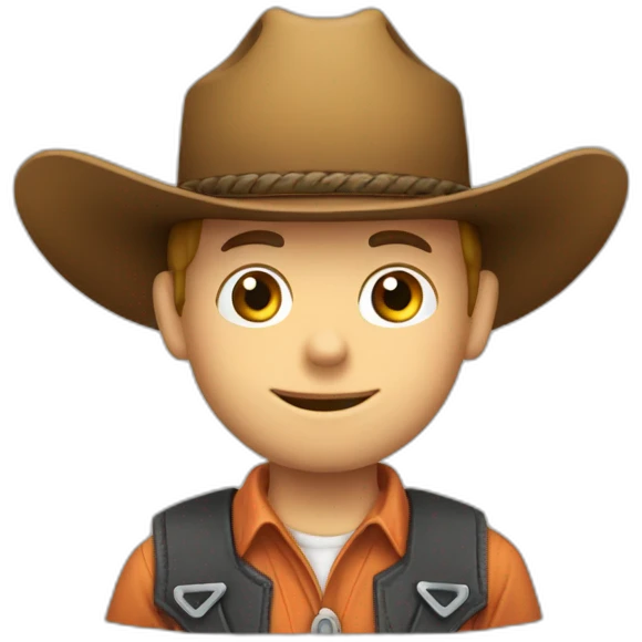 Un cow boy sur un tracteur  emoji