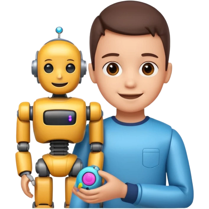 the kid play toy robot emoji