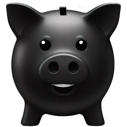 black piggy bank emoji