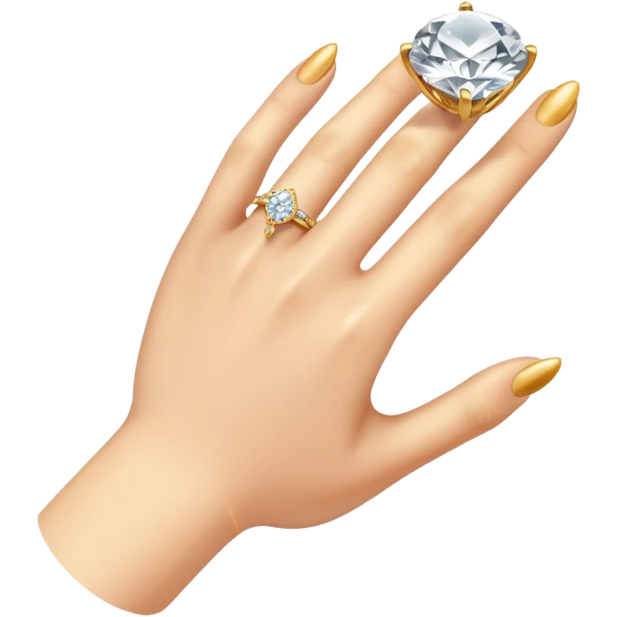 Left hand with engagement ring emoji