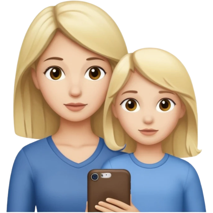 Brunette mother blonde daughter  emoji