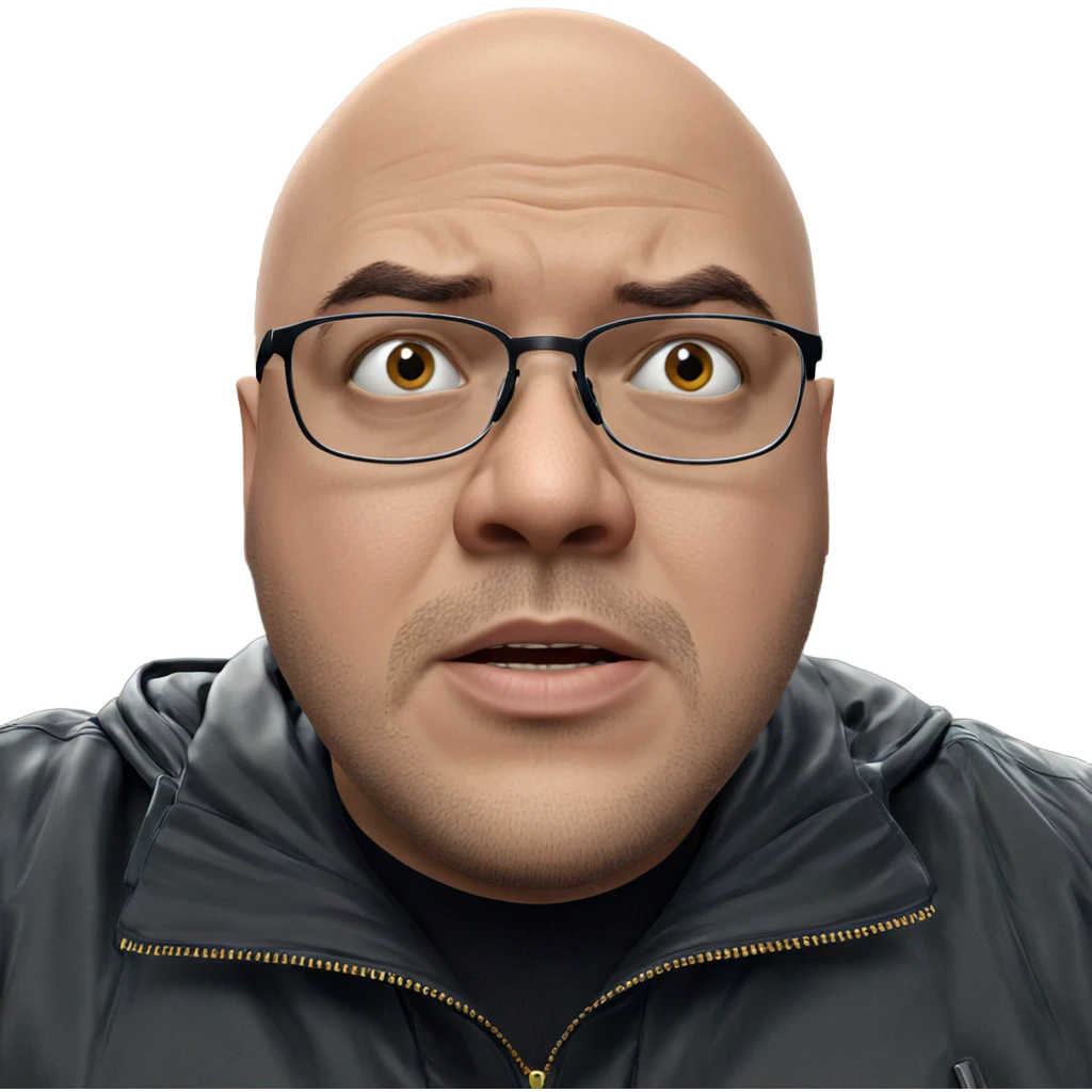 bald man in black jacket emoji